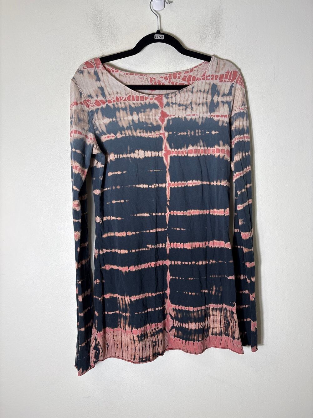 Hard Tail Navy Pink Tie Dye Long Sleeve Athletic Shirt Sz L